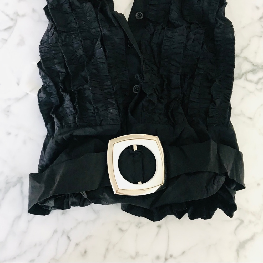 NEW Ruffle Halter Top with Buckle - Picture 5 of 11